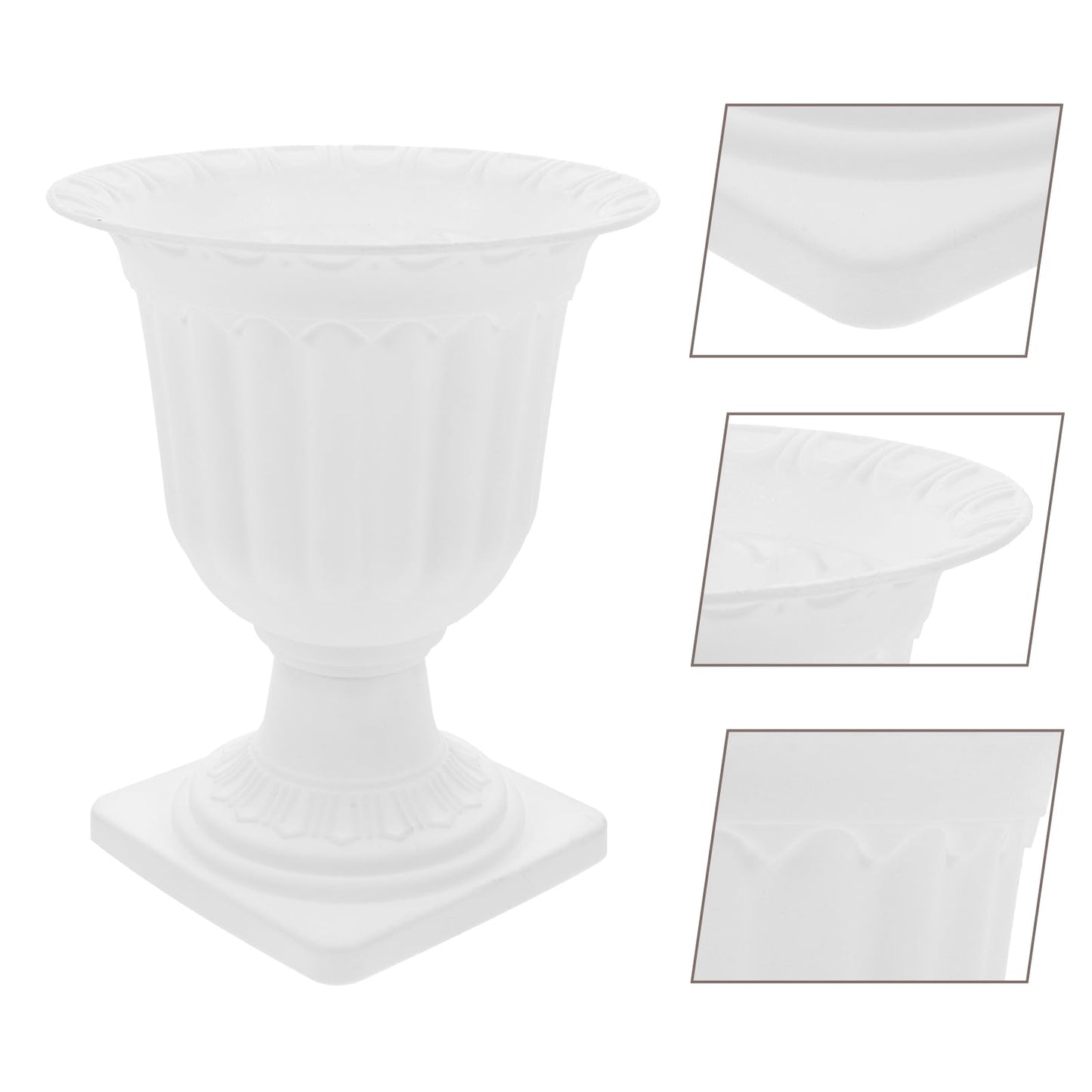 Abaodam 2pcs Urn Planter Flowerpot Flower Stand for Wedding Flower Pots Indoor Front Door Decorations Pots for Plants Tall Planter Outdoor Vase White, 6.7X5.5X5.5in