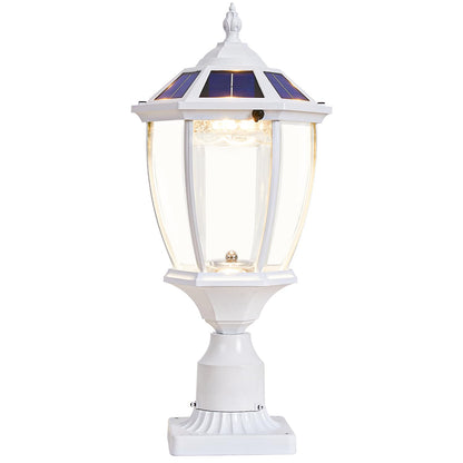 GYDZ Solar Post Light, Waterproof Aluminum Lamp for Pillar, Dusk to Dawn, Model 6531S.E-WH, White