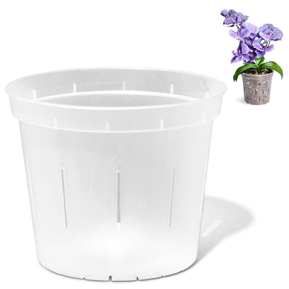 Fellibay 6 Pack Plastic Orchid Pots with Holes, 4 inch Small Plastic Orchid Planters Provide Good Air Circulation,Nursery Pots for Succulents,Herbs,Aloes,Mint