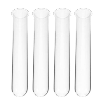 Outanaya 4pcs Transparent Hydroponic Test Tube Vases for Plant Propagation Clear Glass Water Tubes for Flowers Decorative Desk Terrarium Station for Home and Office