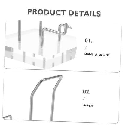 Sosoport Acrylic Crystal Mineral Display Shelf Large Acrylic Display Rack with Silver Iron Frame for Retail Store Office Party Decoration
