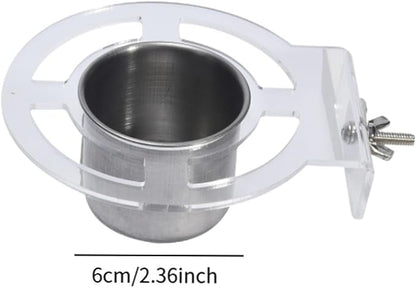 Bird Feeding Dish Cups Birdcage Coop Water Feeder Stainless Steel Parrot Food Bowl Cage Parrot Feeders for Cockatiel Parakeet
