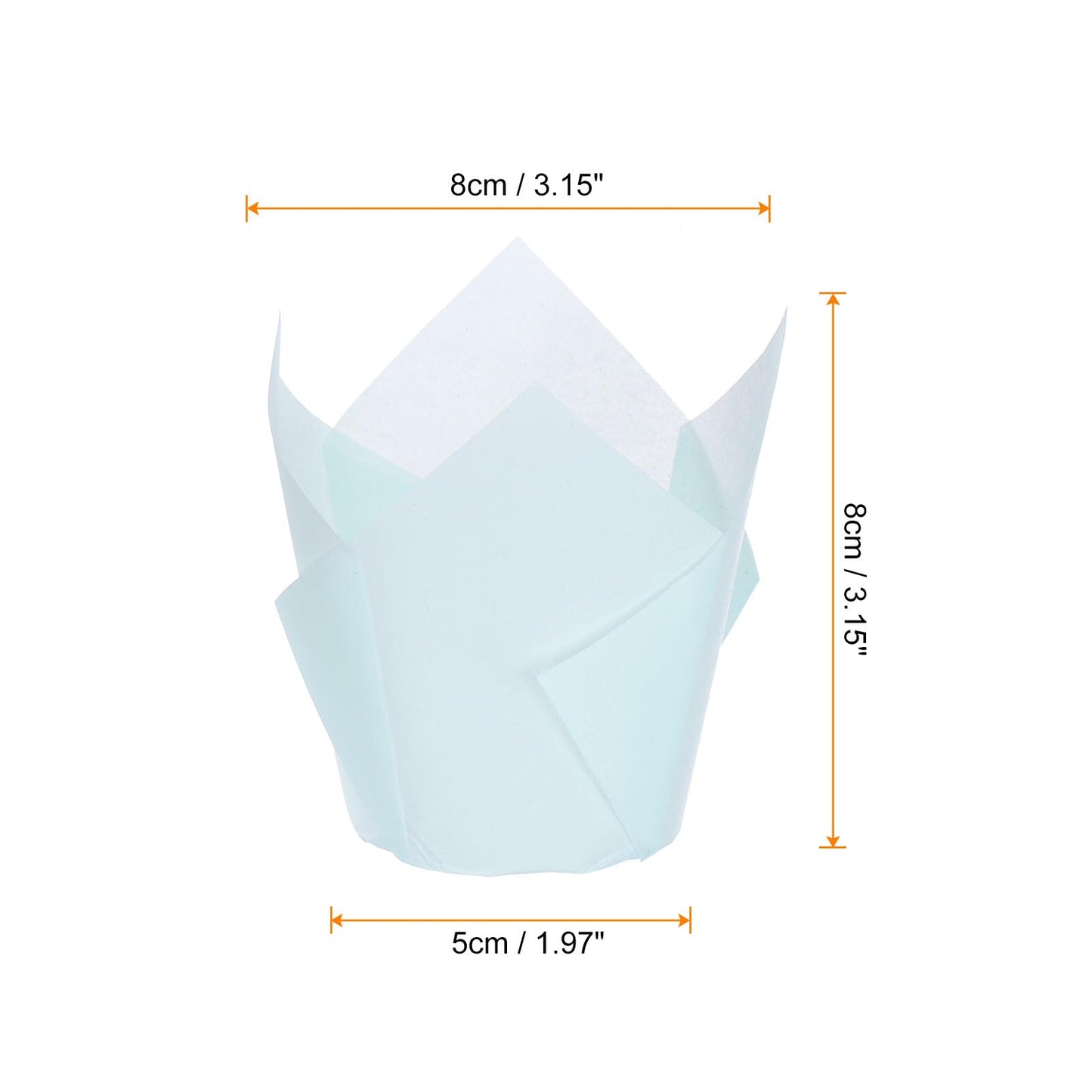 HARFINGTON 100pcs Tulip Cupcake Liners Greaseproof Baking Cups Paper Cupcake Wrappers Holders for Parties Weddings Birthdays, Blue