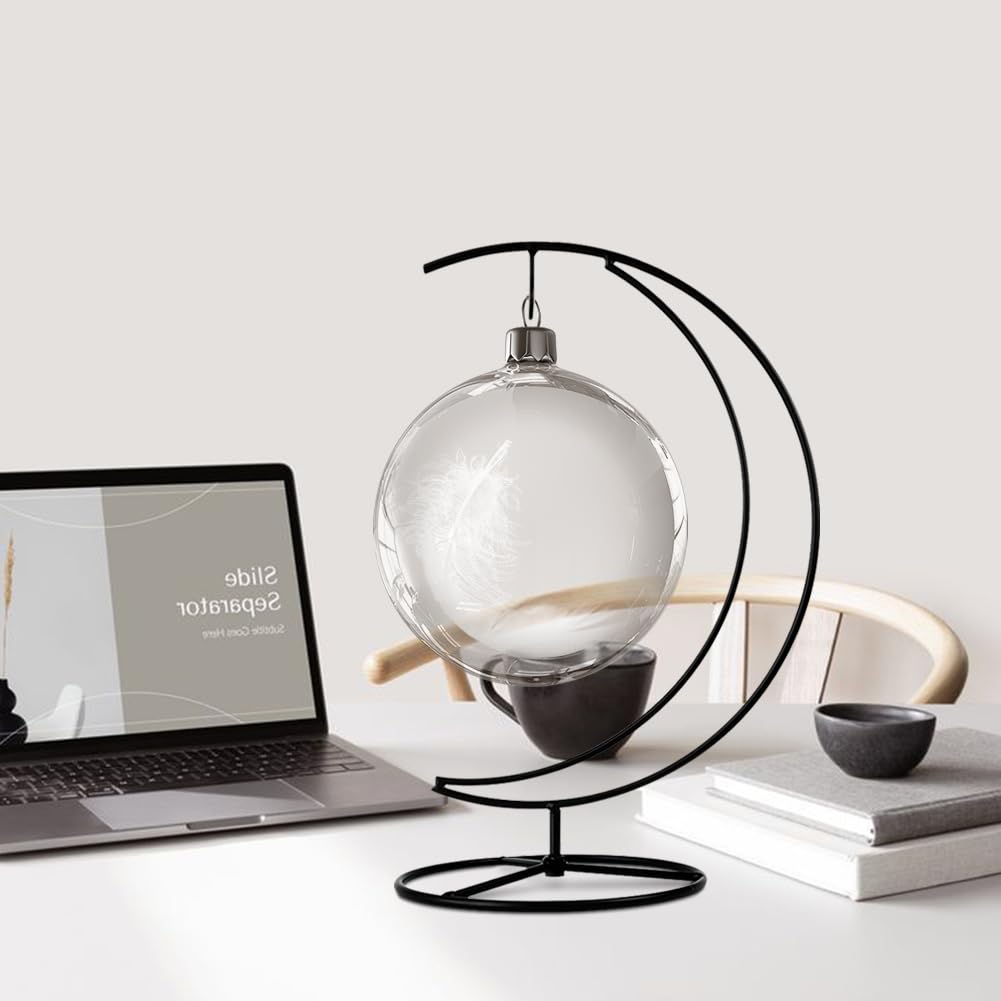 CXLE Ornament Display Stand - Iron Pothook Stand for Hanging Glass Globe, Air Plant Terrarium, Witch Ball, Christmas Ornament and Home Wedding Decoration