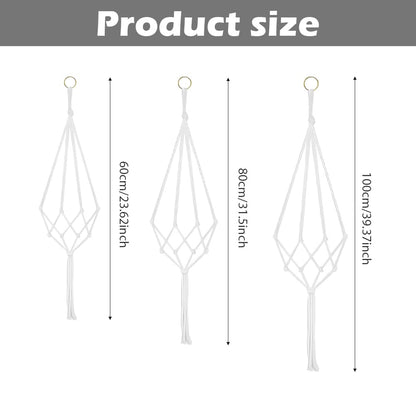 6 Pack Macrame Hanging Planter Holder 3 Sizes Indoor Hanging Planter Basket,Hanging Planter Basket Rope Holder Bohemian Hanging Planter for Home Bedroom Window Farmhouse Decor