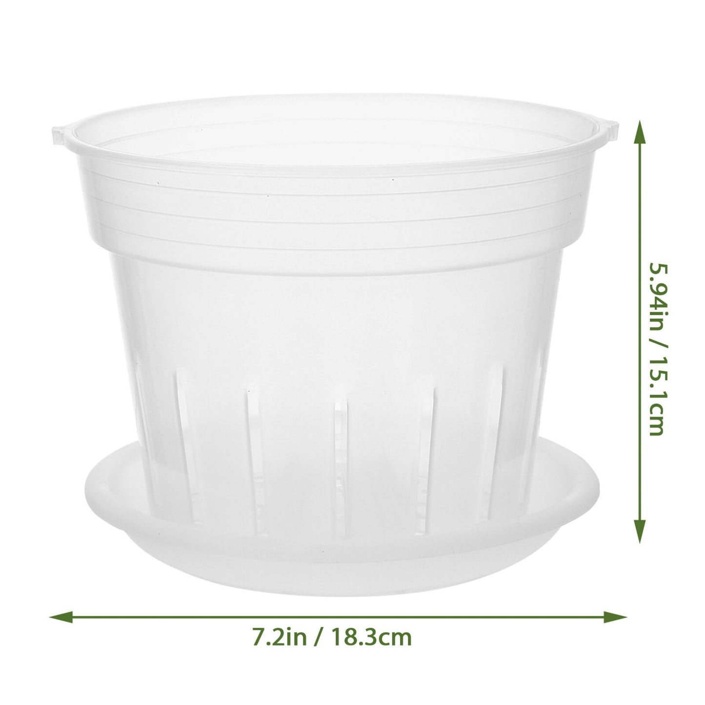 Toddmomy Slotted Orchid Pot with Tray 7.20X7.20X5.94In Clear Plastic Flower Pot for Indoor Gardening and Nursery Plants with Ventilation Holes