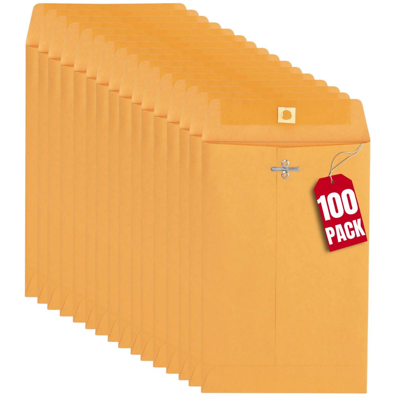 Always23 Clasp envelope, Kraft Envelope, Mailing Envelopes, Clasp Closure & Double Seal, 6 X 9, #55 Brown Kraft, 100/box