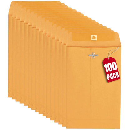 Always23 Clasp envelope, Kraft Envelope, Mailing Envelopes, Clasp Closure & Double Seal, 6 X 9, #55 Brown Kraft, 100/box