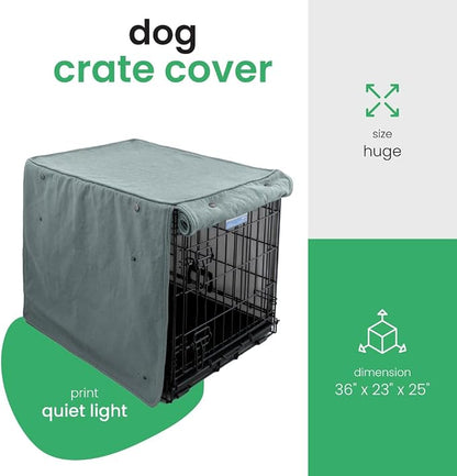 Molly Mutt Quiet Light Dog Crate Cover, GOTS-Certified 100% Organic Cotton Canvas Cover for Dog or Puppy Kennel and Cage, Washable, Free of Harmful Chemicals, Huge, Fits 36"x23"x25" Crate