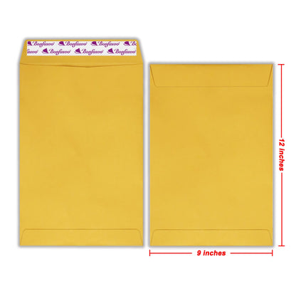 Bonfasvo 300 Pack 9x12 Brown Catalog Envelopes Peel & Seal Security Mailing Envelopes 120GSM Kraft Paper self Seal Envelopes for Invitations Papers Photos Documents Pictures Papers Files