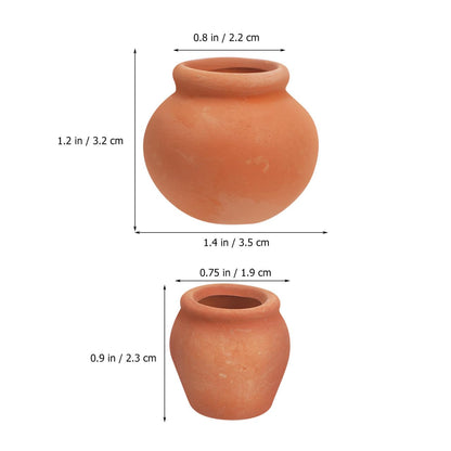 Mipcase 4pcs Mini Terracotta Succulent Pots Cute Nursery Containers for Indoor Plants Small Flower Breeding Pots Drainage Decorative Garden Planters for Home Office