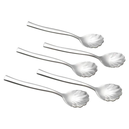 Xowine 12 Pieces Stainless Steel Shell Shape Sugar Spoon, Vintage Shell Shape Stir Spoons