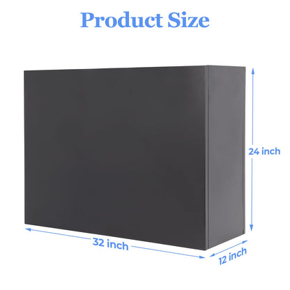 Large Metal Planter Box 32"x 12"x 24" - Modern Rectangular Heavy Duty Black Steel Planter with Drainage Holes for Outdoor Garden, Patio, and Balcony – Rust and Weather Resistant (Grey)