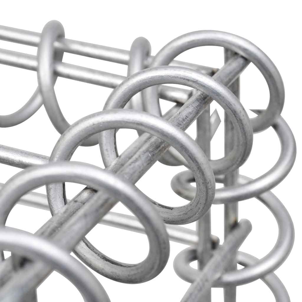 vidaXL Galvanized Steel Gabion Raised Bed - Versatile and Durable Planter for Garden and Patio - Weather- 59.1"x7.9"x39.4" Silver