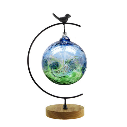 Archi G-Shaped Ornament Display Stand Iron Pothook Stand for Hanging Glass Globe Air Plant Ornament Stand Iron Pothook Stand Terrarium and Christmas Decoration with Wood Base