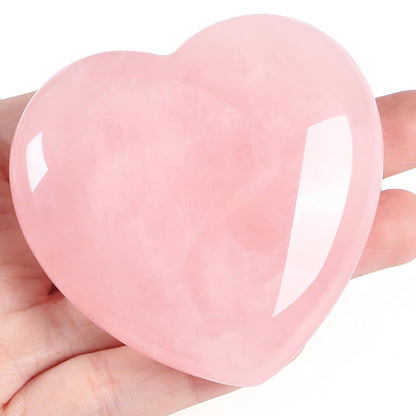 MAIBAOTA 60 mm Rose Quartz Crystals Heart Stone Mothers Day Birthday Gifts for Mom Women Crystal Gifts for Women Natural Reiki Gemstone Polished Heart Shaped Rocks Meditation