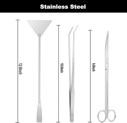 Carefree Fish 9IN1 Aquarium Cleaning Tools Long Handle Adjustable Length 20~36Inch Fish Tank Cleaner Kit Algae Scraper Scrubber Brushes Set Plant Scissor Long Tweezer