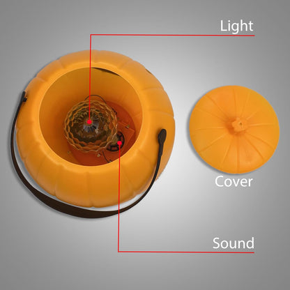 Dobertry Pumpkin Lights with Sound Effects, Laughing Scary Noise Led Lantern, Battery Operated Spooky Sound Pumpkin Lamp, Hanging Light for Home Party Porch Halloween Decor