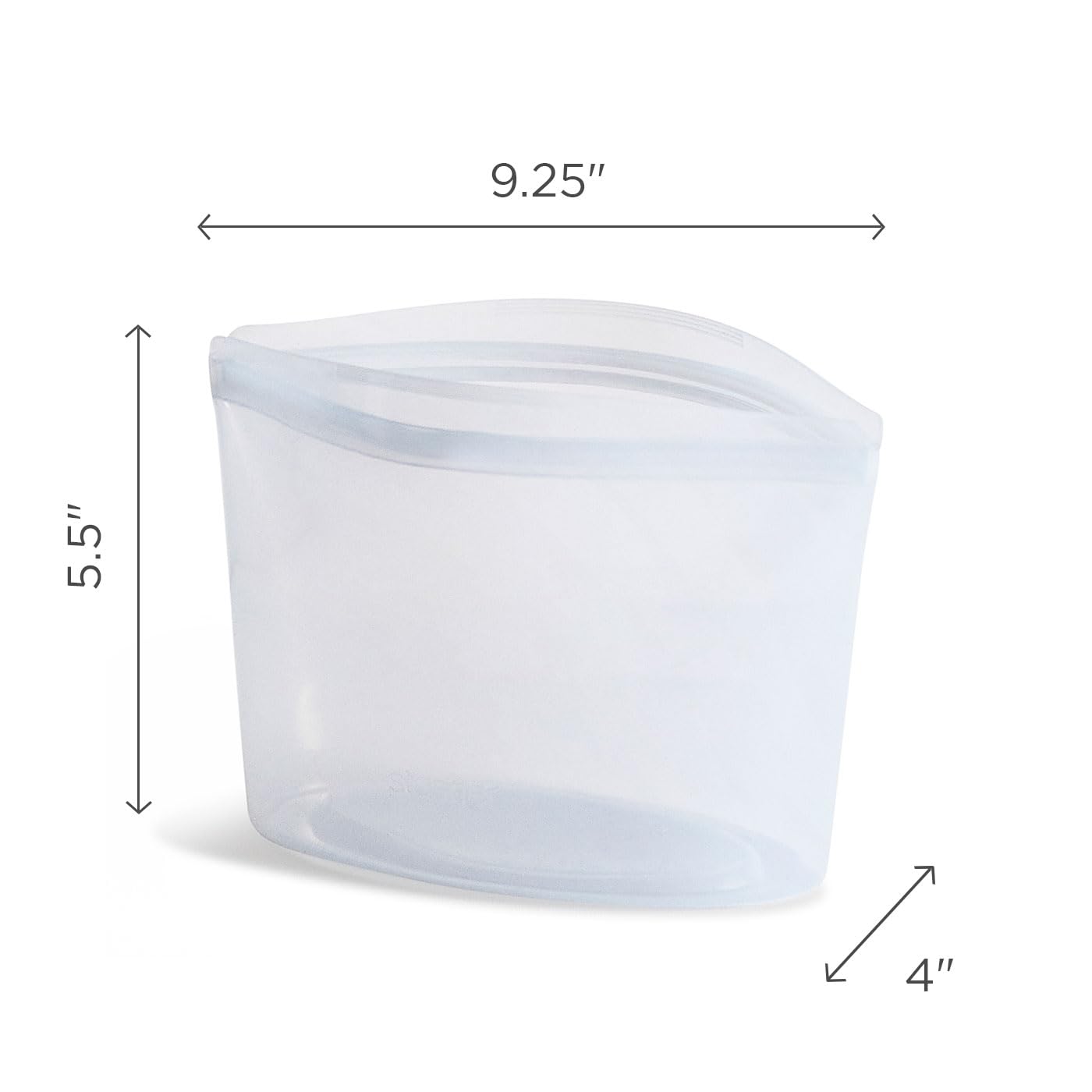 Stasher Premium Silicone Reusable Food Storage Bowl, Clear, Microwave, Sous Vide, Dishwasher, Oven and Freezer Safe, BPA Free, Leak-free, Eco-friendly, 4-Cup Bowl