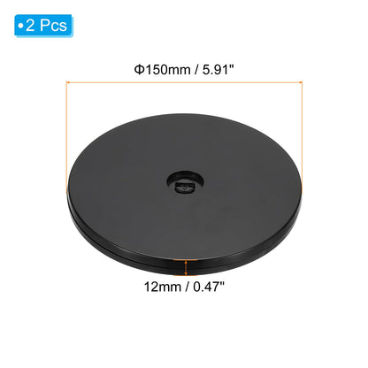 PATIKIL 6 Inch Heavy Rotating Swivel Stand, 2Pcs 360 Rotation Lazy Susan Turntable with Steel Ball Bearings for Model Base Rotating Plants TV Computers Monitors, Black