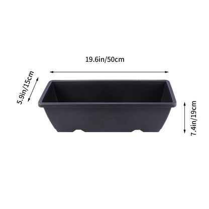 GANAZONO Rectangular Garden Planter 19.68X7.48X5.90In Plastic Planter with Drainage Hole and Saucer for Indoor Outdoor Patio Balcony Home Decor