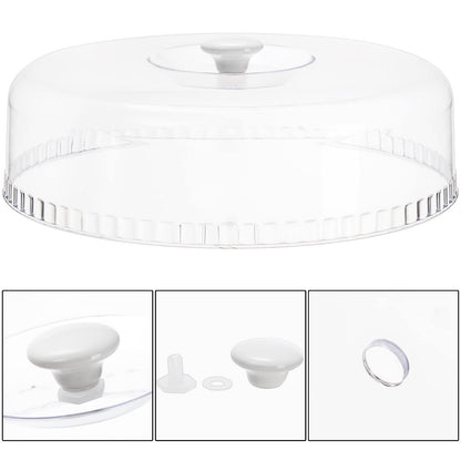 yarlung Ceramic Divided Serving Dishes Platter with Clear Lid, 11 Inch Bamboo Appetizer Tray with Handles 5 Removable Snacks Bowls Relish Tray for Candy and Nut, Chips and Dips, Veggies