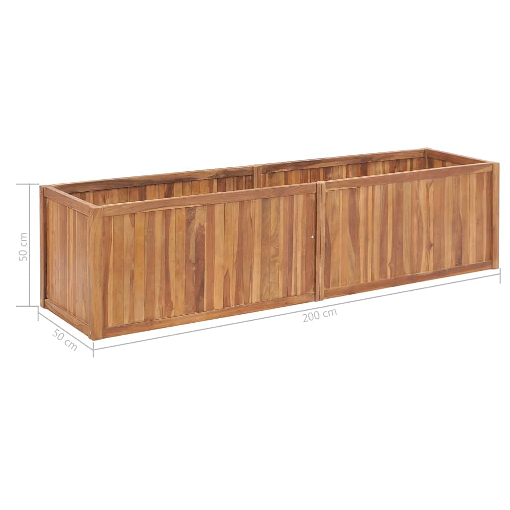 MBDRKVGF Large Solid Teak Wood Raised Garden Bed, Rectangular Outdoor Planter Box for Flowers and Vegetables, 78.7 x 78.7 x 19.7 Inch Weather-Resistant Planting Container