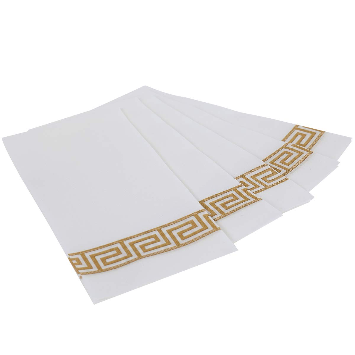 Vplus 200 PACK Guest Towels Disposable Bathroom, Decorative Bathroom Napkins, Soft and Absorbent Disposable Dinner Napkins Cloth Like for Kitchen, Parties, Weddings, Christmas Party（Gold)