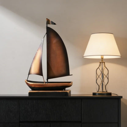 XGZY Iron Sailboat Ornament Decor,Small Ship Model Decorations for Coastal,Nautical Bathroom,Modern Farmhouse,Living Room,Shelf,Desk Accessories for Men (C)