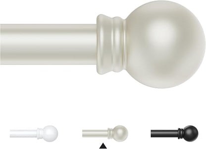 Thestoa Nickel Curtain Rods for Windows 30-46 Inch, 5/8" Stainless Steel Small Curtain Rod for Bedroom, Living Room,Kitchen,Farmhouse