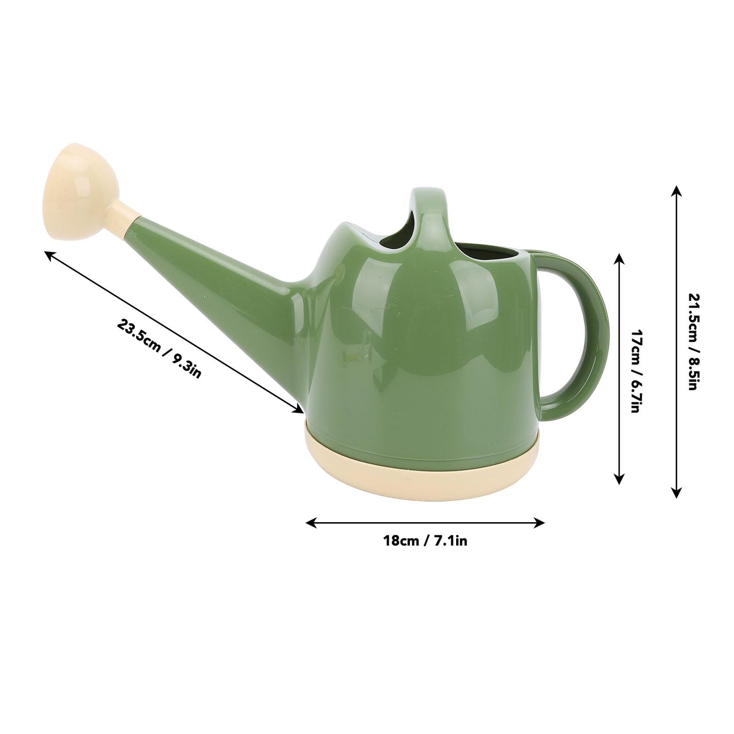 4L Indoor Watering Can with Sprinkler Head, Detachable Long Spout Watering Can, Ideal for House Plant Garden Flower Outdoor, Wide Opening for Fertilizer Mixing (Dark Green)