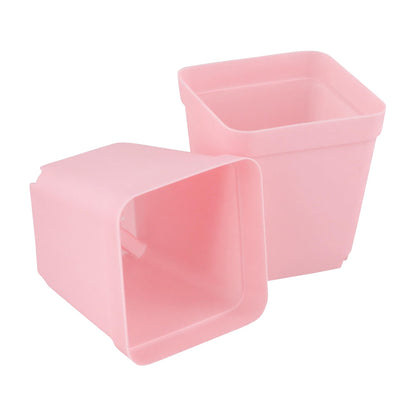 MAHIONG 150PCS 2.8 Inch Square Nursery Plant Pots, Plastic Plant Seedling Pots with Drainage Holes, Pink Plant Seedling Pots for Starting Seedlings or Garden Plant