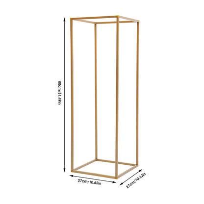 10PCS Wedding Flower Stand, 31.5inches Tall Column Geometric Centerpiece Vases, Rectangular Floral Display Rack, Column Centerpiece Floral Vases for Events Reception, Party Decoration (Gold, 31.5 in)