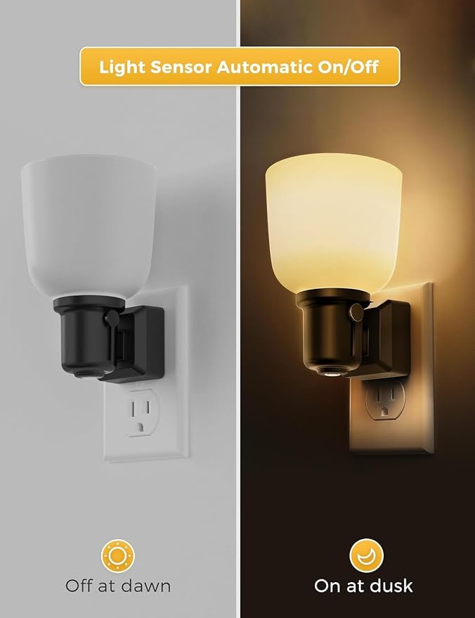 L LOHAS LED Night Lights Plug into Wall,[4 Pack] Dimmable Plug in Night Light,0-100LM Adjustable Brightness,Dusk to Dawn Sensor, 3000K Soft White, Boho Farmhouse Night Lights for Bedroom Bathroom