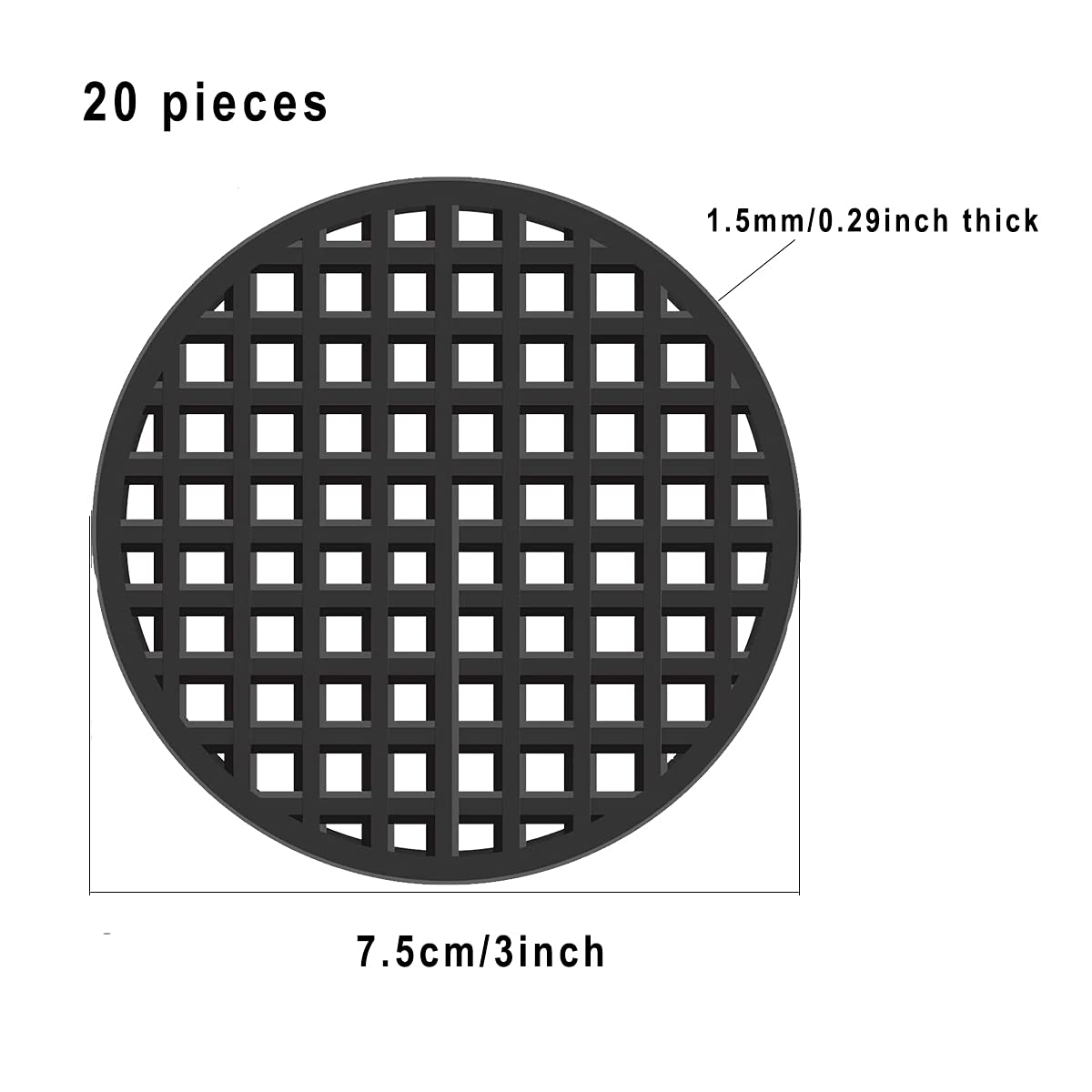 zhongjuekj, Plastic Round Bonsai Pot Mesh Pad, 3 Styles, 120PCS, Black, Outdoor, Drainage, Garden Pots