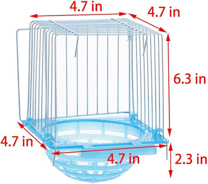 4 Pack Bird Hatching Nest Canary Cage Breeding Nest Parrot Shelter Bowl Pearl breeding Box with Barbed Wire Partition