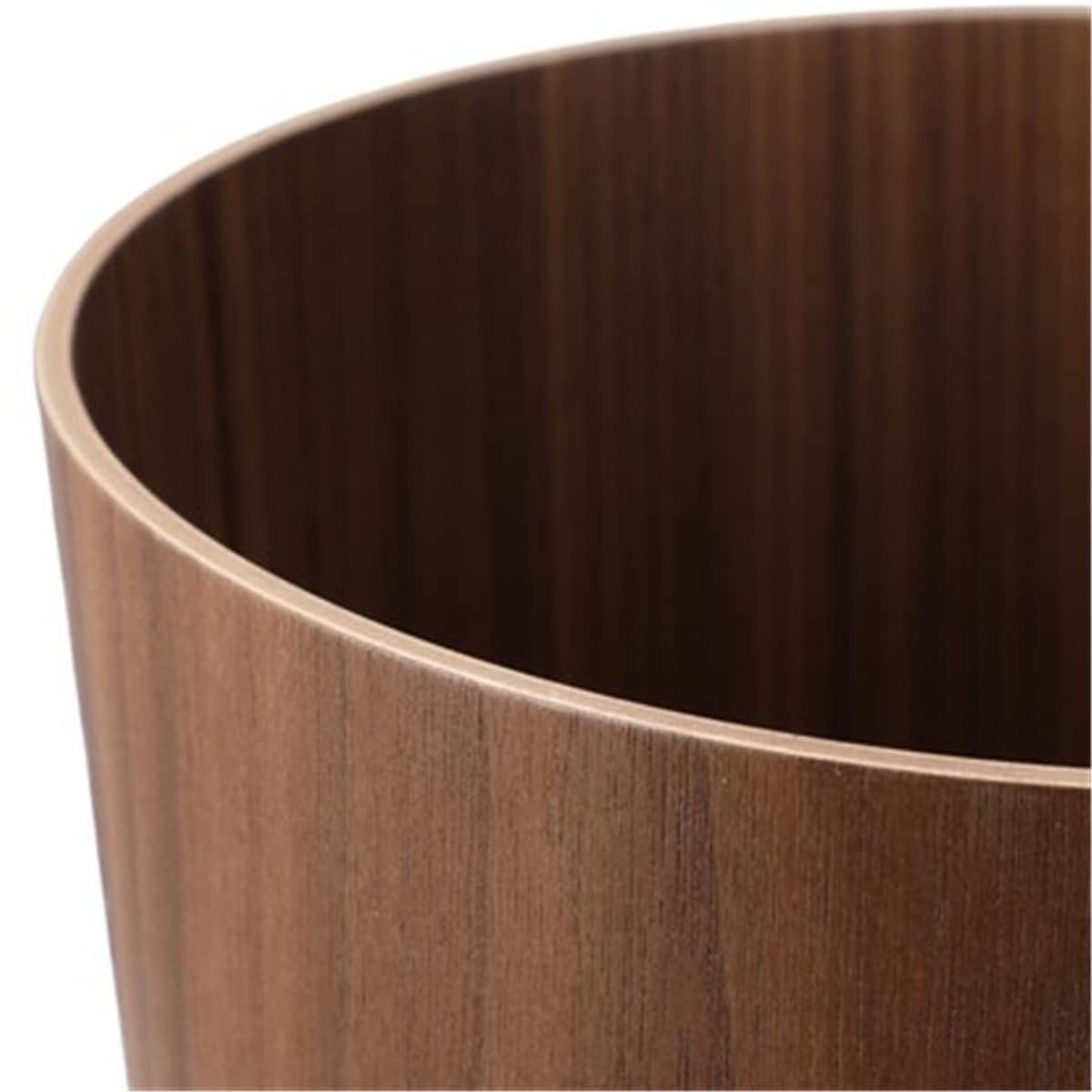 BISOZER Round Stackable Wastebasket, Natural Wood Garbage Recycling Bin for Bathrooms, Kitchens, Home Offices (Dark Wood)