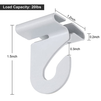 HNBun 50 Pieces Metal Drop Ceiling Hooks, Right and Left White Ceiling Hooks T-Bar Track Clip for Hanging Plants & Decorations, 20lbs Capacity Suspended Ceiling Hanger for Classrooms Offices