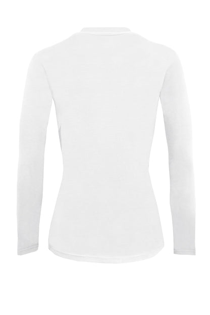 Natural Uniforms Women's Under Scrub Tee Crew Neck Long Sleeve T-Shirt (White, Medium)