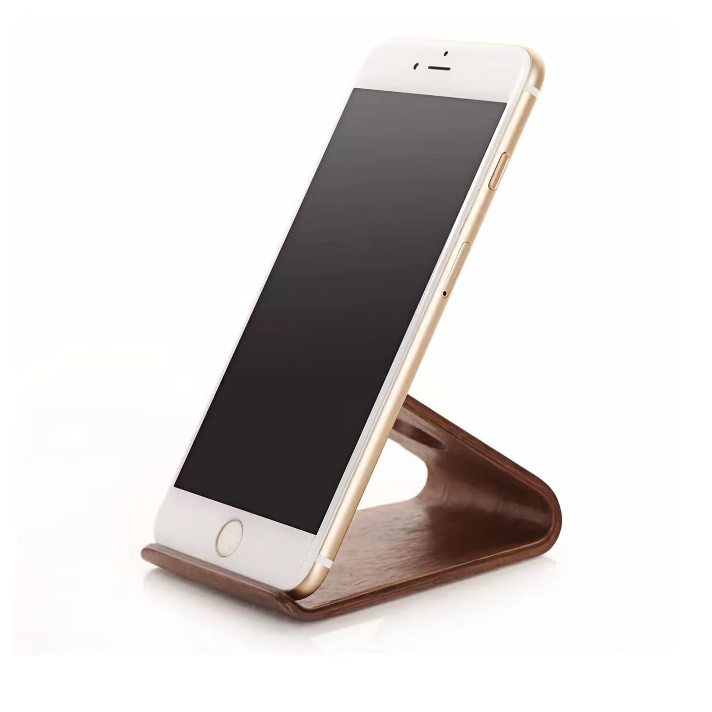 SixWeKit Wooden Cell Phone Stand, Universal Mobile Phone Holder Stand Non Slip Stable Desktop Phone Stand for iPhone, iPhone13,Samsung Galaxy Smartphones, iPad, Tablets Facetime Holder for Desk