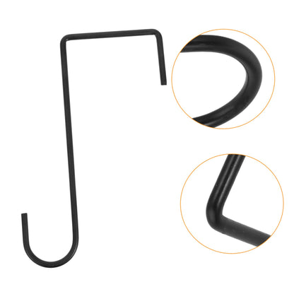 BESPORTBLE 8pcs Heavy Duty Black Fence Hooks for Hanging Plants Planters Bird Feeders Lights Easy to Install Space Saving Design for Decks Railings Gardens