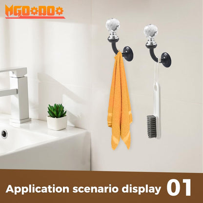 Mgoodoo 5PCS Small Crystal Wall Mounted Hooks, 2.87x1.46 inch Bathroom Crystal Robe Holder Decorative Towel Hanger with Screw for Face Mask Hat Key Bags Bathroom Bedroom Kitchen