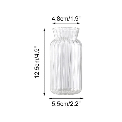 ECYC Ltd Clear Glass Vases Nordic Modern Minimalist Flowers Vases Cute Small Vases Bud Vase Hydroponic Flower Vase Terrarium Vase Plant Glass Pots for Home Office Weddings Party Decor, 2.2 x 4.9 in