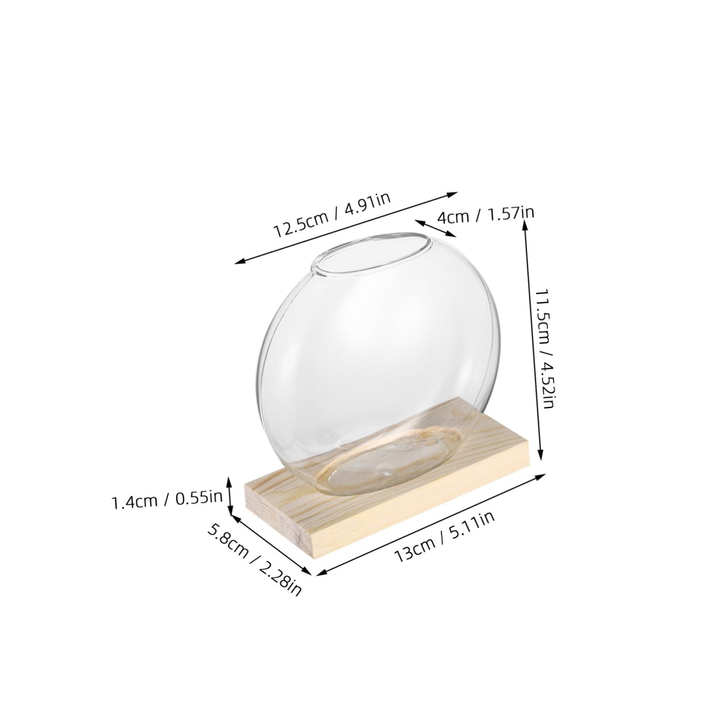 IWOWHERO 2sets Desktop Glass Planter Clear with Base for Hydroponic Plants Decorative Terrarium for Home Office for Small Greenery Floral Displays