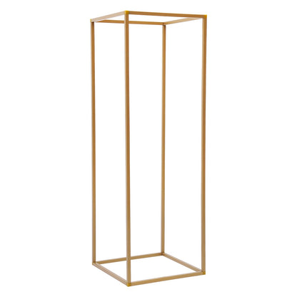10PCS Wedding Flower Stand, 31.5inches Tall Column Geometric Centerpiece Vases, Rectangular Floral Display Rack, Column Centerpiece Floral Vases for Events Reception, Party Decoration (Gold, 31.5 in)