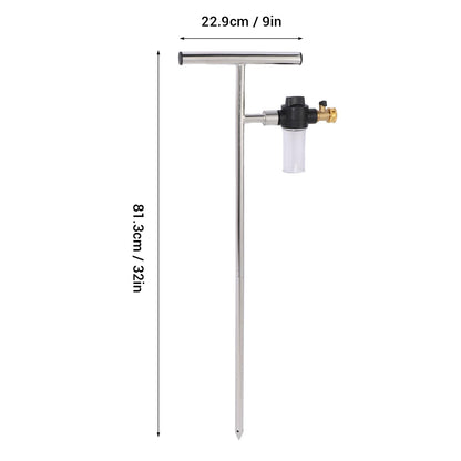Deep Root Watering Tool, Stainless Steel Root Feeder with Fertilizer Bottle Watering Wand Irrigation System Watering Stake for Trees Bushes Shrubs with Brass Valve T Handle