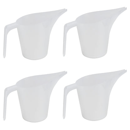 EIKS Plastic Funnel Pitcher Measuring Cup with Long Spout for Filling Muffin Pans, Baking Molds, Salt Shakers, Pancake Batter, Watering Plants(4-Pack 1000ml)