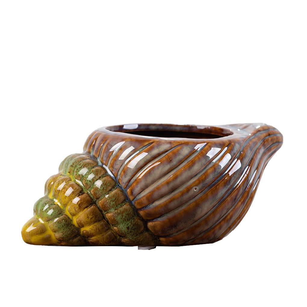 WAIT FLY Cute Animal Ceramic Flower Pot Succulent Planter-Conch
