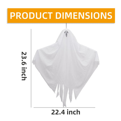 3 Pack Halloween Hanging Ghosts - 23.6 Inch Flying Ghosts Ideal for Halloween Decorations Indoor & Outdoor, Party Decor, Front Yard, Porch, Patio, Lawn, Garden Trees and Wreath