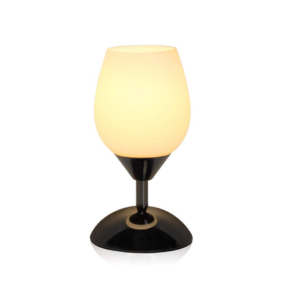 Boncoo Touch Control Table Lamp Dimmable Small Lamp, Ambient Light with Opal Glass Shade Simple Night Light, Modern Accent Lamp Bedside Nightstand Lamp for Bedroom Living Room, E12 Bulb Included